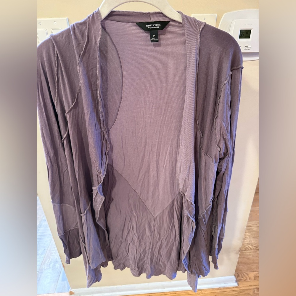 Simply Vera Vera Wang Draped Open-Front Cardigan — Size M